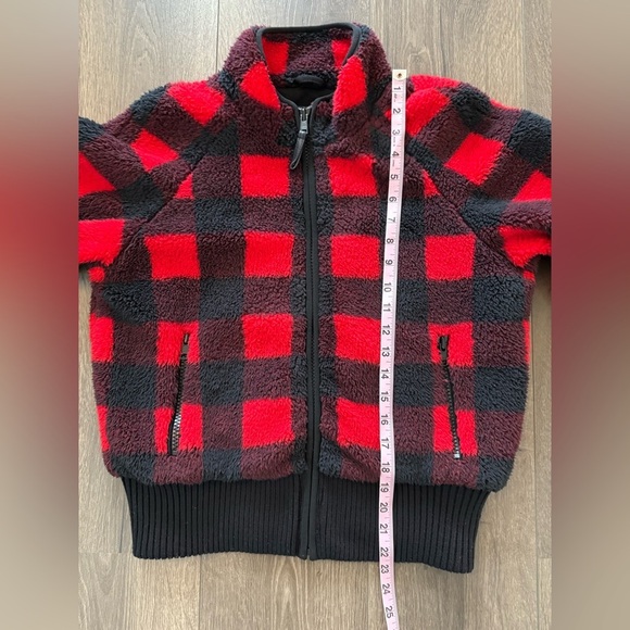Mother Funnel Neck Ribbed Jacket Women's Small Buffalo Plaid Teatime - Picture 13 of 14